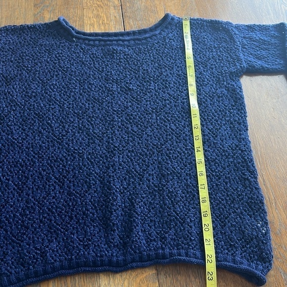 L.A. Hearts Sweater Blue Open Weave Navy Size M/L Long Sleeves Crew Neck - Picture 8 of 14